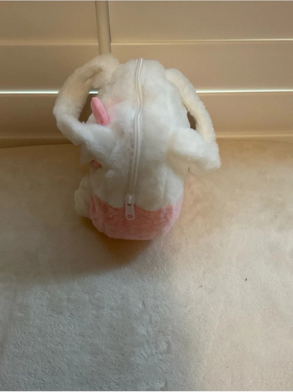 Plush Pink & White Kitty Kids Handbag - Cute Bunny Design